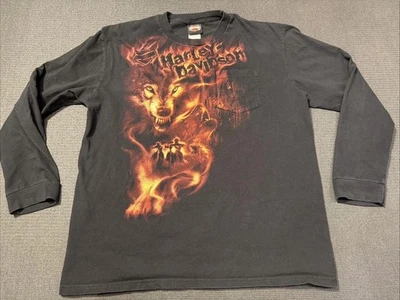 RARE VINTAGE HARLEY DAVIDSON WOLF LONG SLEEVE TEE SHIRT 2009 XL - Image 1 of 4