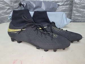 NIKE HYPERVENOM PHANTOM III DF FG - SCHWARZ/GOLD *Herren 10,5 Regal Gebrauchsspuren AH7268-090 - Bild 1 von 5