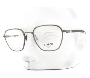 Starck Eyeglasses SH 2063T 0003 Glasses Matte Brush Pewter Titanium 50mm No Case - Picture 1 of 8