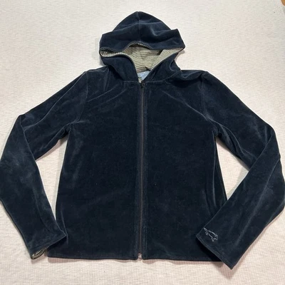 Horny Toad Velour Reversible Hoodie Womens S Full Zip Stripe Knit Hooded FLAW - Image 1 of 4