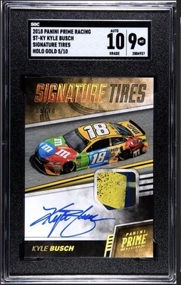 Kyle Busch 2018 Panini Prime Signature Tires Gold 05/10 SGC 10 Autograph 🔥 - Image 1 of 2