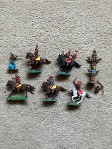 Britains Swoppet berittene Indianer x 5 plus extra Indianer, Totempfahl und Ersatzkörper - Bild 1 von 9