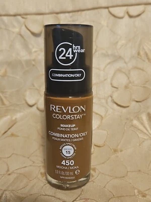 REVLON-COLORSTAY- 24HRS-COMBINATION OIL SKIN-SPF 15-450 MOCHA-NEW! - Image 1 of 3