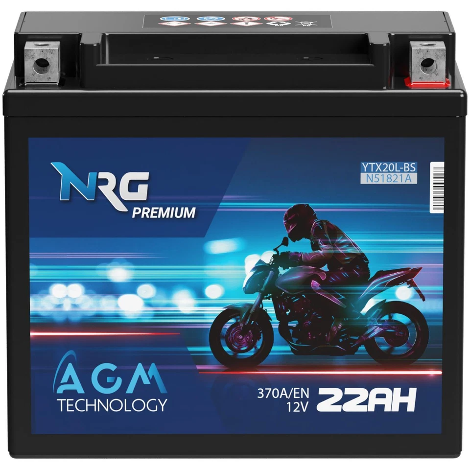 NRG Ytx20l-bs Motorradbatterie AGM 12v 21ah Ctx20l-bs Batterie 52014 Quad 51821