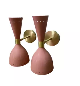 Applique da parete vintage anni '50 metà secolo in ottone rosa italiano Diabolo - Foto 1 di 5