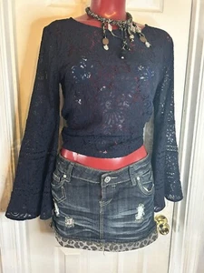 Almost Famous Denim Skirt Women's Juniors Size 7 camo - Picture 1 of 12