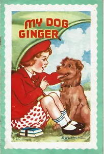 MY DOG GINGER by EULALIE circa 1940s Children's book w/ brightly colored illus. - Foto 1 di 2