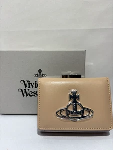 Vivienne Westwood Trifold Wallet Clasp Leather BEIGE 51010018 42095 C402 - Picture 1 of 13