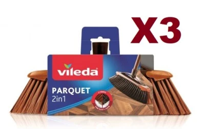 3 PZ VILEDA SCOPA PARQUET 2 IN 1 SUPERFICI DELICATE - Photo 1/4