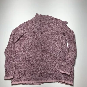 Roots Cabin Sweater Cardigan Girls Size L (9-10) Red Marled Heavy Open Front - Picture 1 of 10