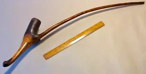 ANTIKE BAUM RUSTIKALE "GANDALF", KIRCHENWÄRTERPFEIFE AUS DEM 19. JAHRHUNDERT (70cm LANG) - Bild 1 von 11