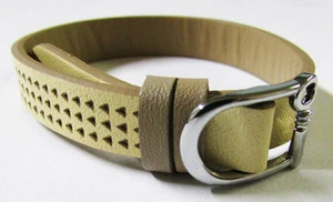 KEEP COLLECTIVE Leather Band Charm Triangle Perf Tan/Natural - New Without Tags - Picture 1 of 1