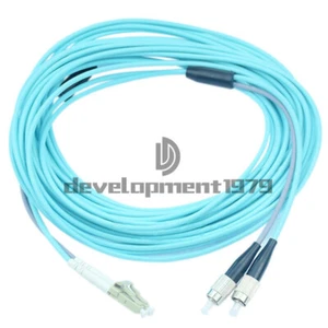 Cable de conexión de fibra óptica dúplex 10M blindado LC-FC MM OM3 10GB #D7 - Imagen 1 de 4