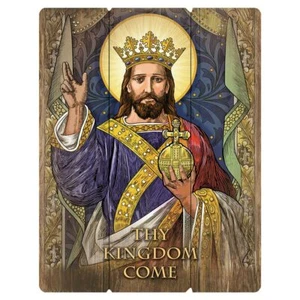 Christ The King Wall - Wood Pallet Sign - Color - 12" W x 15" H x .75" D - J6982 - Picture 1 of 2