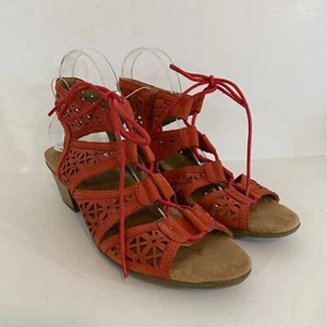 Sandalia de Tacón Earth Origins Carlon Carey Coral Brillante Mujer 9 Corte Láser - Imagen 1 de 7