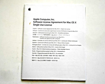 Apple Care Service & Support Guide & Software License Agreement MAC OS X - Image 1 of 4