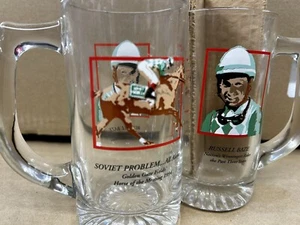 Russell Bazę Golden Gate Fields Berkeley Drinking Beer Glasses Horse Racing - Picture 1 of 3