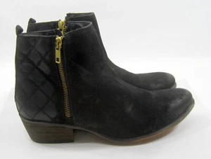 NEW Steve madden black leather ANKLE BOOT 1.5"block heel WOMEN SIZE 8 - Picture 1 of 7