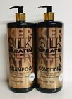 SPA Cosmetics ~ Keratin Shampoo & Conditioner with Pure Silk Proteins 34 oz Each