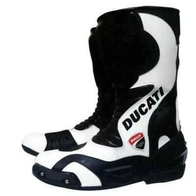 Botas de montar de cuero para motocicletas de carreras DUCATI botas de cuero de vaca CE Foto 1 de 2