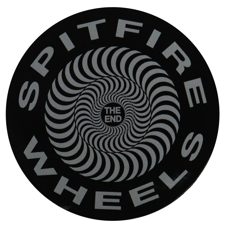 Spitfire Wheels Skateboard Sticker Classic Large Black/Grey 7.5"