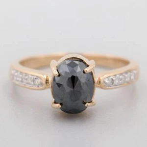 14K Yellow Gold 0.92 CTW Diamond and Black Diamond Ring REDUCED - Picture 1 of 8