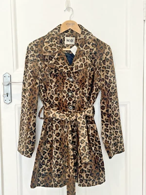BNWT WALLIS SIZE 12 FUR LEOPARD PRINT COAT VINTAGE JACKET POCKETS VELVETY EUR 38 - Image 1 of 4