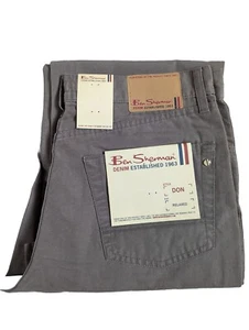 Ben Sherman Canvas Twill  Don  Loose Fit Col.Mushroom Size.34S - Picture 1 of 12