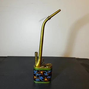 Pipa acqua papavero tabacco fumo cinese antica vintage smaltata SPEDIZIONE GRATUITA - Foto 1 di 8