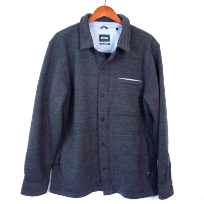 Sobrecamisa Chaqueta Prana Tri Hilos Térmicos Gris Carbón Para Hombre XL Algodón Orgánico Foto 1 de 4