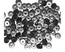 Flat Heishi 1x5mm Gunmetal Gray Pewter Color Metalized Metallic Beads