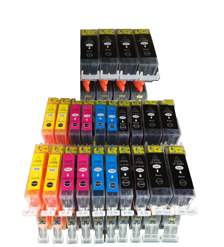 24 tinte für Canon PIXMA IP4900 4900 MG5150 MG5250 MG6150 MG8150 IX6550 mit CHIP - Bild 1 von 1