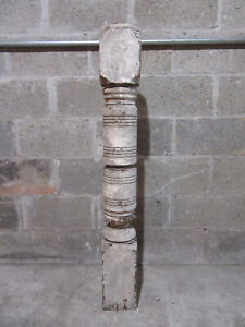 ~ ORNATE ANTIQUE TURNED WALNUT NEWEL POST 45 TALL ~ ARCHITECTURAL SALVAGE