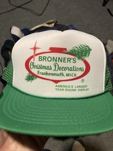 90S VINTAGE FRANKENMUTH MESH SNAPBACK TRUCKER HAT MICHIGAN Bronner’s Christmas - Picture 1 of 7