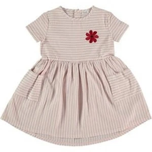 Picnik Barcelona Chloe Ecru Natural Navy Stripe Embroidered Flower Dress NWT - Picture 1 of 12