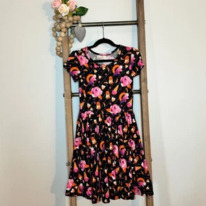 Dot Dot Smile Mädchen Kleid Größe 7 Rosa Rosen Grabstein Regenbogen - Bild 1 von 6