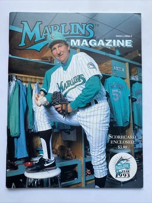 CHARLIE HOUGH 1993 Florida Marlins Program Magazine Yearbook Baseball Inaugural - Image 1 of 3