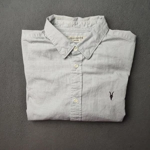 AllSaints Shirt Mens Medium Redondo HS Button Down Embroidered Casual - Picture 1 of 8