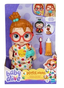 Baby Alive Lil Dreamer Dottie Doodle pelo rojo 11"" bebé muñeca pijamada conjunto - Imagen 1 de 23
