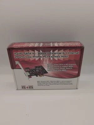 raid5 sata ll-3gbps 1 external & internal 2 ports low profile pci-express host - Image 1 of 2