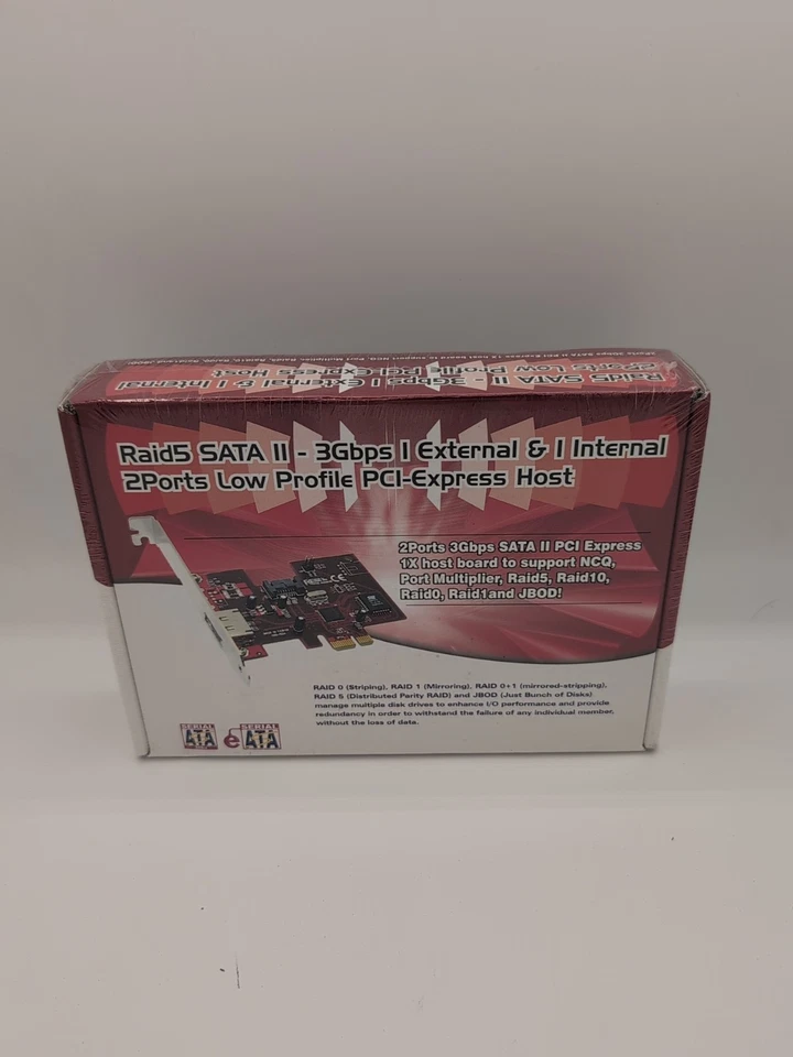 raid5 sata ll-3gbps 1 external & internal 2 ports low profile pci-express host - Image 1 of 2