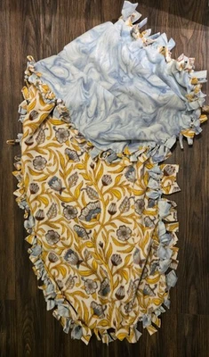 Manta Shabby Chic/Cottagecore Estilo Hecha a Mano Vellón Floral Dos Caras Foto 1 de 4