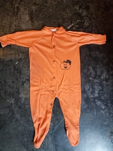 Vtg 90s Pumpkin & Cat Toddler One Peice Orange Halloween Playskool Black Kitty - Picture 1 of 7