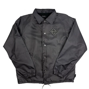Brixton nylon long sleeve button up pocketed grey coach jacket Small - Picture 1 of 6
