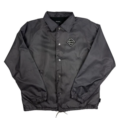 Brixton nylon long sleeve button up pocketed grey coach jacket Small - Image 1 of 4
