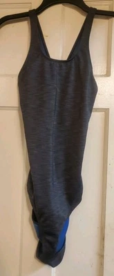 Oakley GRAY MARL One Piece Swimsuit Racer Size US M Medium Women’s Blue Lined - Image 1 of 4