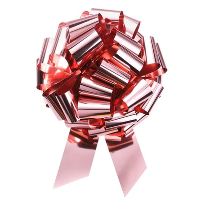 Arco extra gigante grande de 18 pulgadas cinta metálica de Navidad rosa Foto 1 de 4