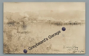 RPPC Sägewerk Holzfäller KNAPPTON WA Columbia River Geisterstadt Echtfoto Postkarte - Bild 1 von 2