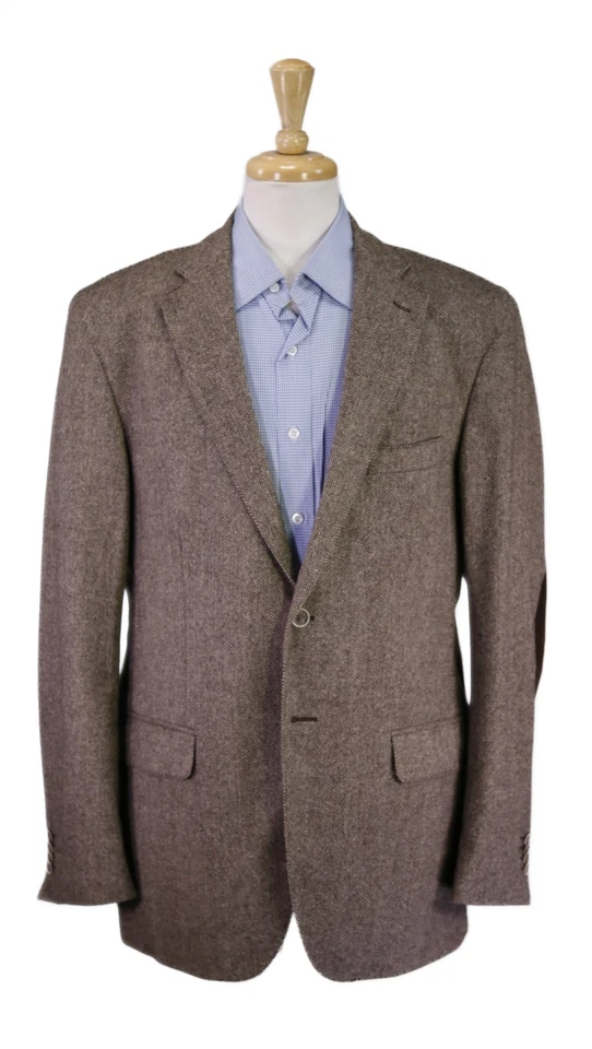 Chaqueta Blazer Massimo Dutti Para Hombre Marrón Espiga Tweed 2-Btn Lana 44R Foto 1 de 4