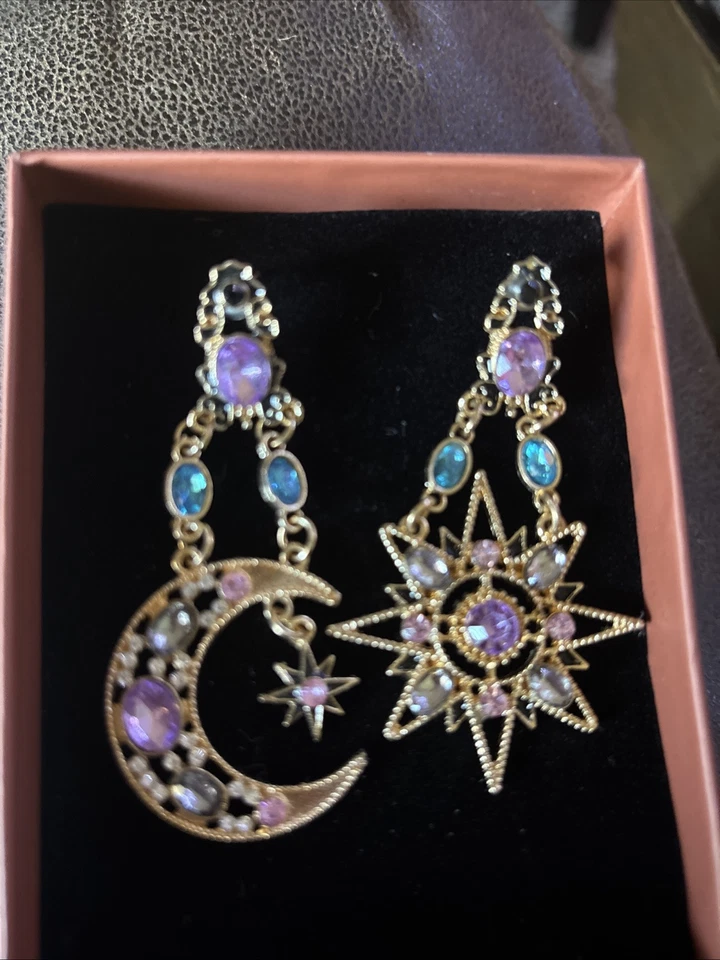 Earrings Colorful Sun Moon And Stars Pierced - Image 1 of 1
